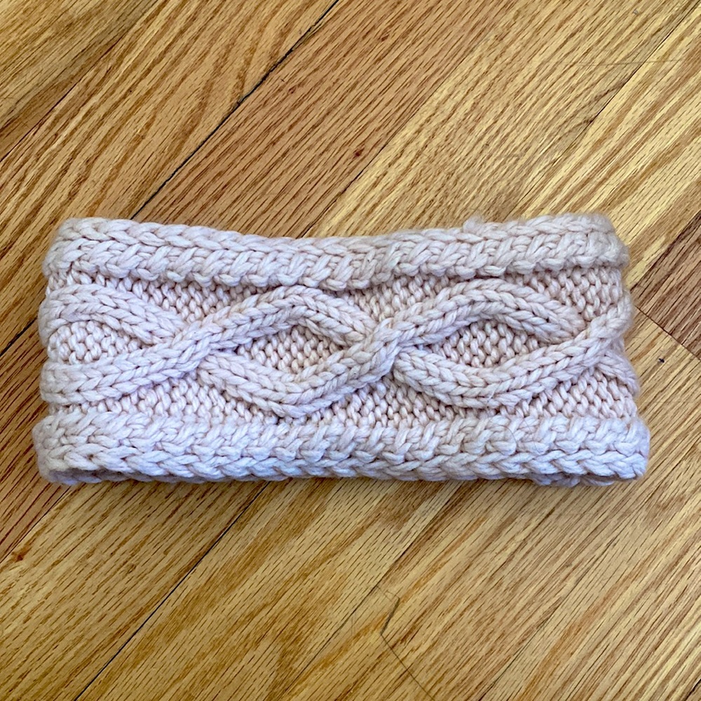 Light pink knit winter headband! OS!! Like new!!
